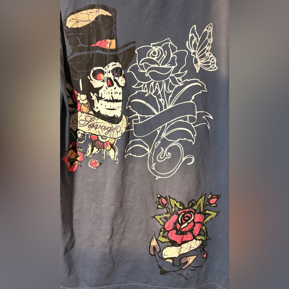 Ed Hardy Skull and Rose Graphic T-shirt - Picture 3 of 6